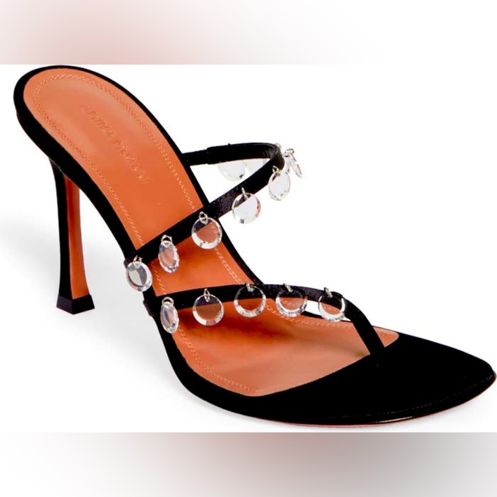 Amina Muaddi Tina Crystal Charm Sandal | SLIGHTLY USED